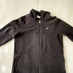 Lacoste Fleece Charcoal Zip-Up Hoodie